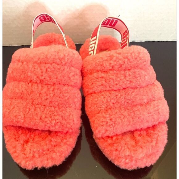 UGG Australia Women's Fluff Yeah Slide Slipper 1095119 Red Currant Size 5 - Picture 10 of 11